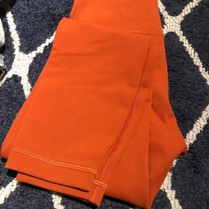NWOT Lululemon wunder train 25” legging AZTEC orange